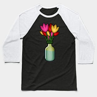 Green Flower Bottle Baseball T-Shirt